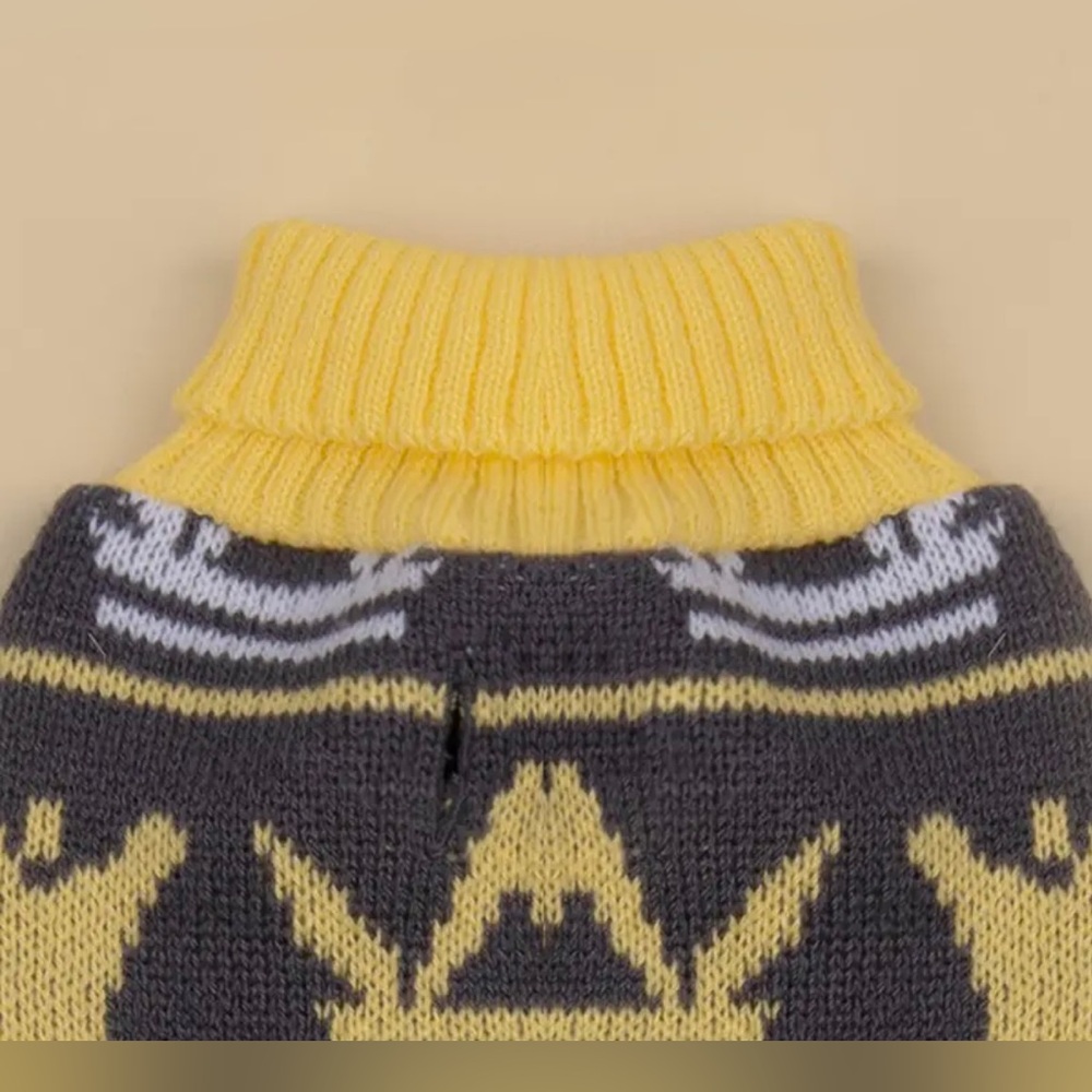 Cute dog sweater for winter time nice and warm yellow and brown X large - Picture 3 of 9